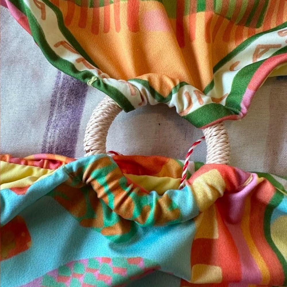 FARM Rio Colorful One-Piece Swimsuit / Bodysuit – Size L - Picture 4 of 7